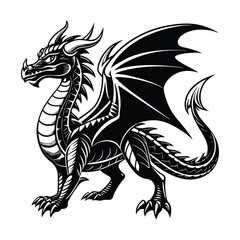 black dragon silhouette vector illustration