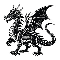 black dragon silhouette vector illustration