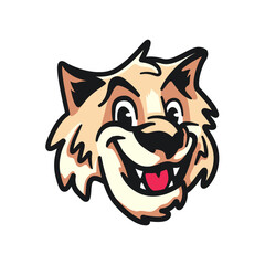 Cute Wildcat Happy Friendly Cartoon Vector Icon Illustration Education Isolated Flat 