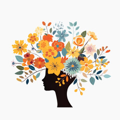 Floral silhouette head art