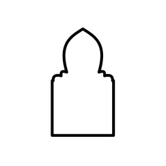 Black line shape isamic door and window silhouette Arabic arch