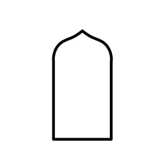 Black line shape isamic door and window silhouette Arabic arch