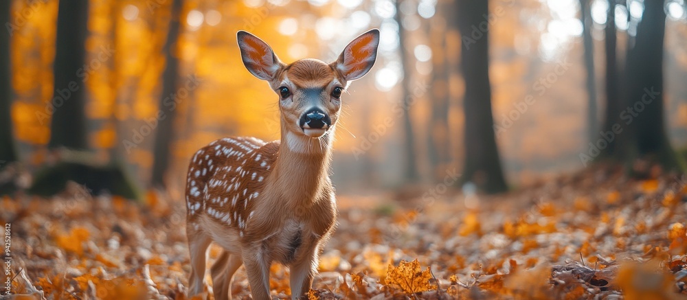 Canvas Prints Fawn in Autumn Forest