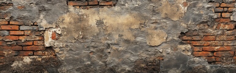 3D rendering of aged masonry with remnants of its historical past