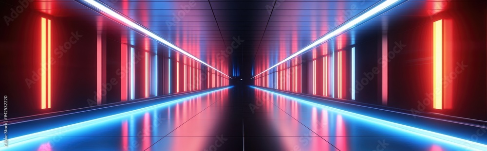 Poster 3d rendering of an abstract blurred airport terminal interior for use as a background