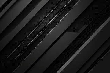 Fototapeta premium Abstract black background with diagonal lines. Black abstract geometric background. Modern shape concept. Black Speed Lines Background,comic and Motion concept. Dark abstract geometric background , ai