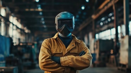 Fototapeta premium Welder in a Factory