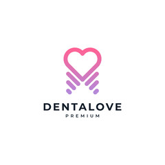tooth and love for dental care logo