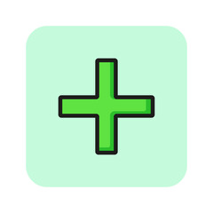 First aid line icon. Cross, sign, symbol. Medicine concept. Can be used for topics like emergency, medical aid, hospital