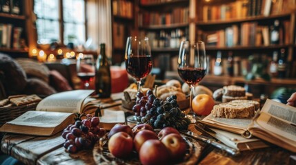 Naklejka premium Book Club Friends: Friends who met through a book club, connecting over their shared love of literature and enjoying discussions about books and life over coffee or wine. 