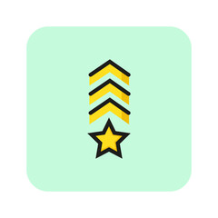 Military rank line icon. Navy, officer, general. Captain concept. Can be used for topics like army, military, award
