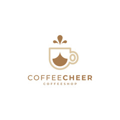 a cup of coffee for a caffeinated beverage logo and mood booster