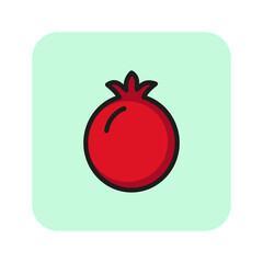 Pomegranate line icon. Fruit, ingredient, eating. Farm concept. Can be used for topics like garden, nature, food
