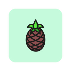 Pineapple line icon. Exotic fruit, ingredient, flavor. Food line icon. Can be used for topics like juice, vitamins, summer