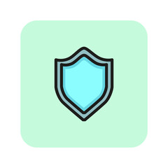 Shield line icon. Battle, knight, insurance. Medieval concept. Can be used for topics like safety, security, protection