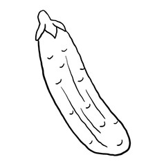 Cucumber Outline  doodle suitable for restaurant or vegetable supermarket illustrations, icons, packaging designs, and other product needs related to processed vegetable foods