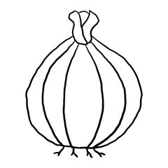 Garlic Outline  doodle suitable for restaurant or vegetable supermarket illustrations, icons, packaging designs, and other product needs related to processed vegetable foods