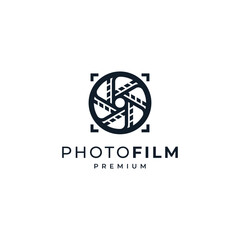 Fototapeta premium camera lenses and film sheets for photography and film logos