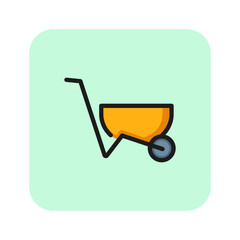 Wheelbarrow line icon. Sand, building, household. Gardening concept. Can be used for topics like construction, agriculture, farm