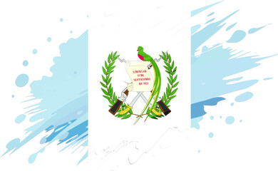 Guatemala flag painted with Grunge brush stroke, watercolor flag