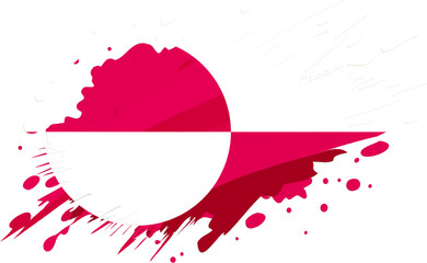 Greenland flag painted with Grunge brush stroke, watercolor flag © peacehunter