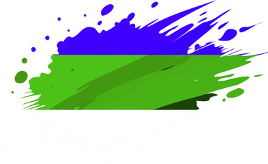 Komi flag painted with Grunge brush stroke, watercolor flag