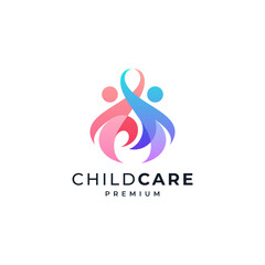 two little kids dancing for the logo of child care, education and orphanages