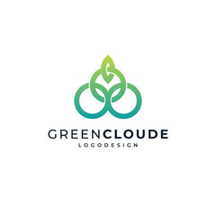 cloude and plant for environment logo design