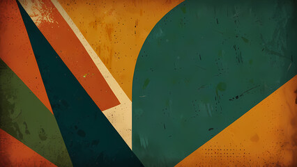 Naklejka premium retro abstract illustration background that features bold, overlapping shapes with distressed edges