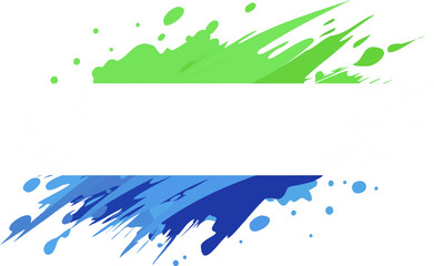 Sierra Leone flag painted with Grunge brush stroke, watercolor flag