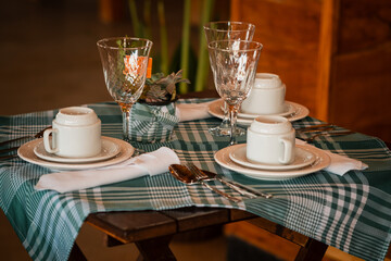 table setting in restaurant