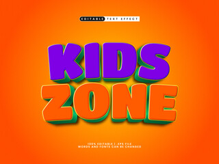 kids zone editable text effect in kids and joyful text style