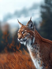 Obraz premium Puma, Cougar, Mountain Lion Close Up Portrait in Autumn Wildlife