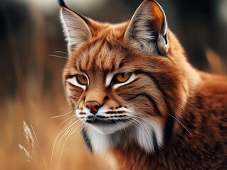 Obraz premium Focused Close Up of a Pampas Cat, Leopardus colocola, in the Wild
