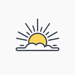 Minimalist sunrise icon illustration