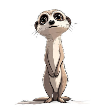 recommend clip art: Cute Cartoon Meerkat Standing Tall Illustration