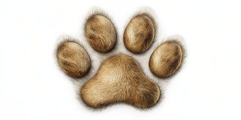 Obraz premium Animal paw with realistic design isolated on white background, pets, animals, claws, furry, digital art, domestic, nature