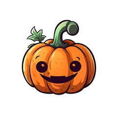 Obraz premium halloween cute cartoon pumpkin character smile isolated on white background generative AI.