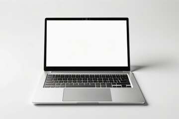 blank screen laptop isolated on white background for mockup