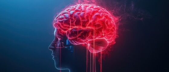 A brain connected to a smartphone via digital cables, draining energy
