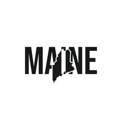 maine state symbol, map icon with vector silhouette