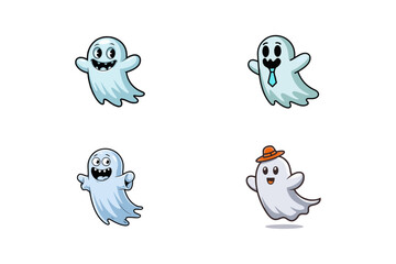 Obraz premium Flat Design Ghost for Halloween-Themed Icons