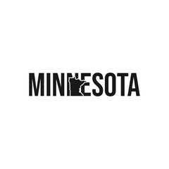 minnesota state symbol, map icon with vector silhouette