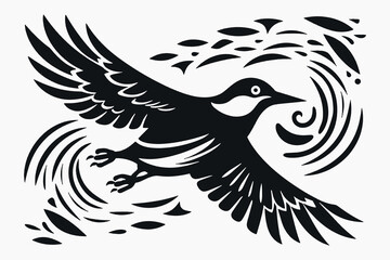 Obraz premium Stylized bird in flight