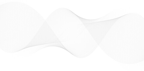 Technology, data science, geometric border. Isolated on white, Undulate Grey Wave Swirl, frequency sound wave.