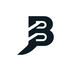 letter B chat mobile app logo vector illustration template design