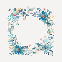 Floral watercolor wreath design
