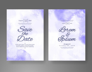 Wedding invitation with Abstract splashed watercolor background