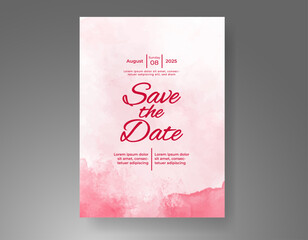 Wedding invitation with Abstract splashed watercolor background