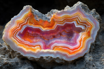 vibrant agate formations. AI generative.